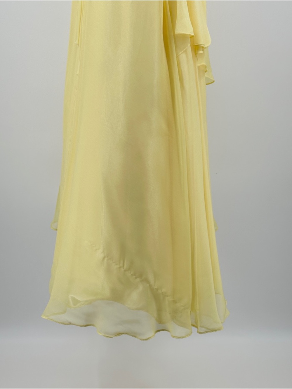 Elegant Yellow Prom Dress Beaded Halter Spaghetti Strap Size 14 - Picture 9 of 12
